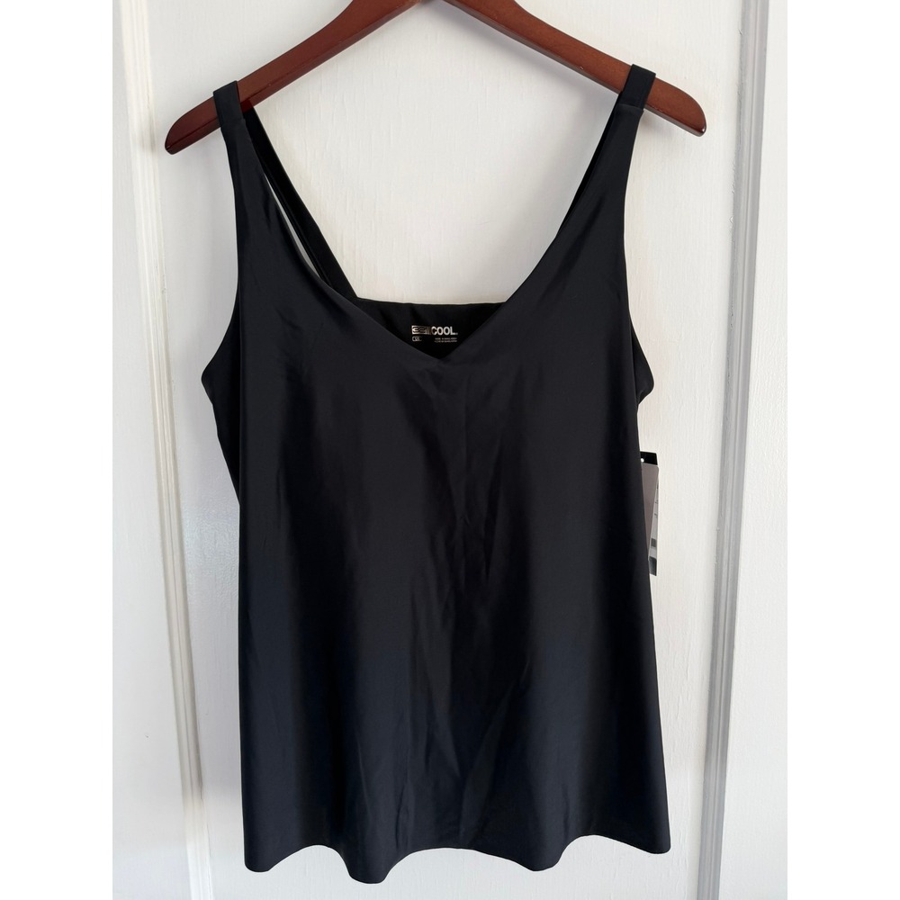32 Degrees Tank Top Womens Large Black Cool Cami Shelf Bra T6SLA463RT-006-L